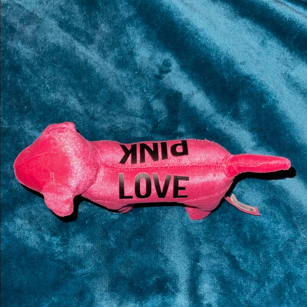 PINK Victoria's Secret Plush Dog with LOVE Print